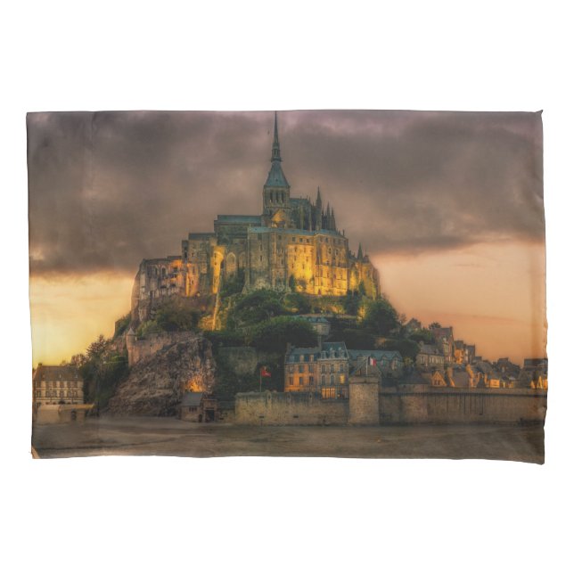 Mont St Michel Island Church Normandy Pillow Case (Front)
