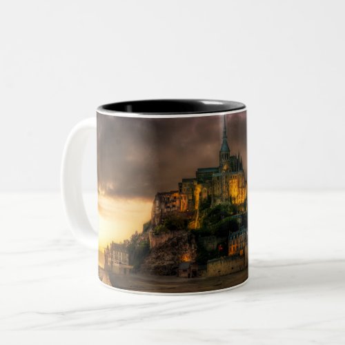 Mont St Michel Island Church Normandy Two_Tone Coffee Mug