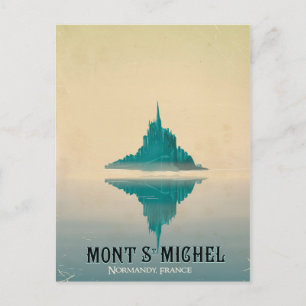 mont st michel vintage Travel poster Postcard