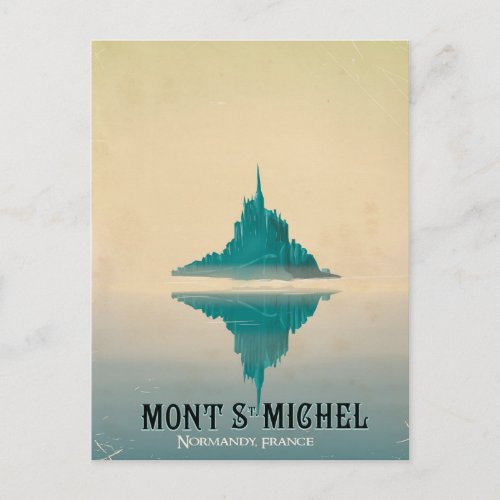mont st michel vintage Travel poster Postcard