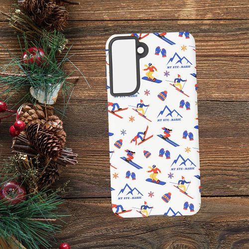 Mont Ste_Marie Ottawa Canada Ski seamless pattern Samsung Galaxy S21 Case