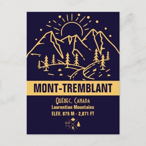 Mont_Tremblant Canada Qubec Minimalist Mountain Postcard