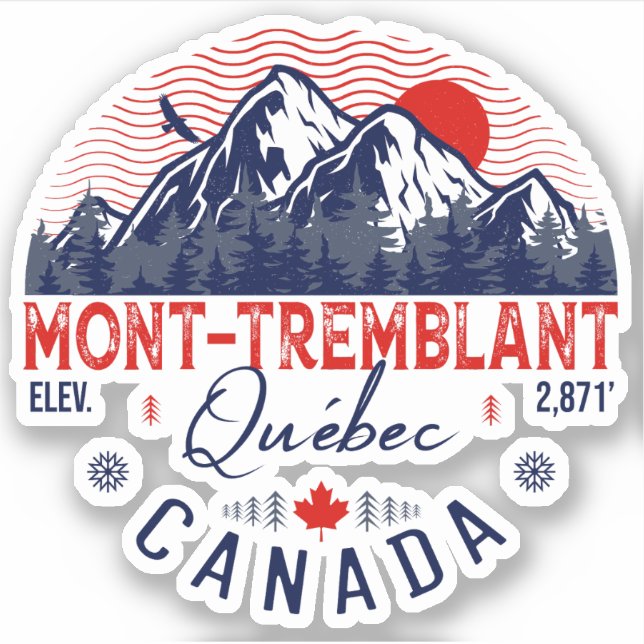 Mont-Tremblant Canada Québec skiing Mountain  Sticker (Front)
