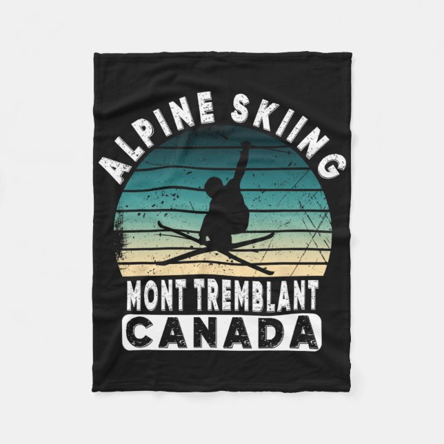 Mont Tremblant Canada Ski Resort Quebec Skiing Sou Fleece Blanket (Front)