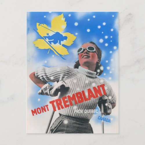 Mont Tremblant Canada Vintage Poster 1939 Postcard