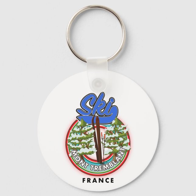 Mont Tremblant France ski travel poster Keychain (Front)