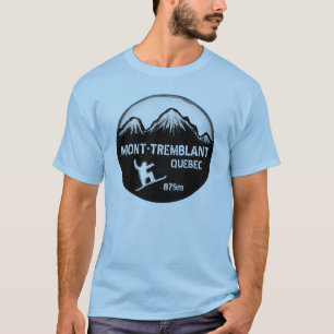 Mont Tremblant Quebec blue snowboard art guys tee