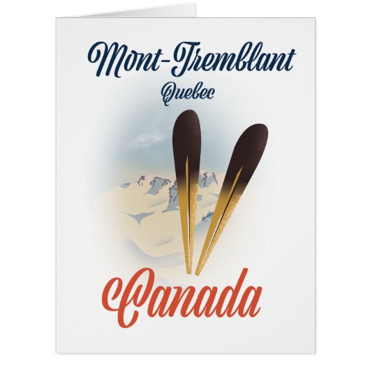Mont-Tremblant Québec Ski poster. Cards (Front)