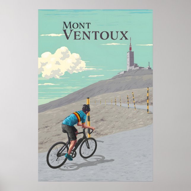 Mont Ventoux Cycling Travel Poster (Front)