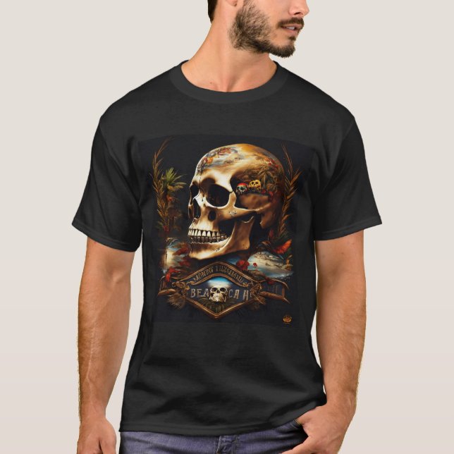 Monta Beach Bikers Skull T-shirt  (Front)