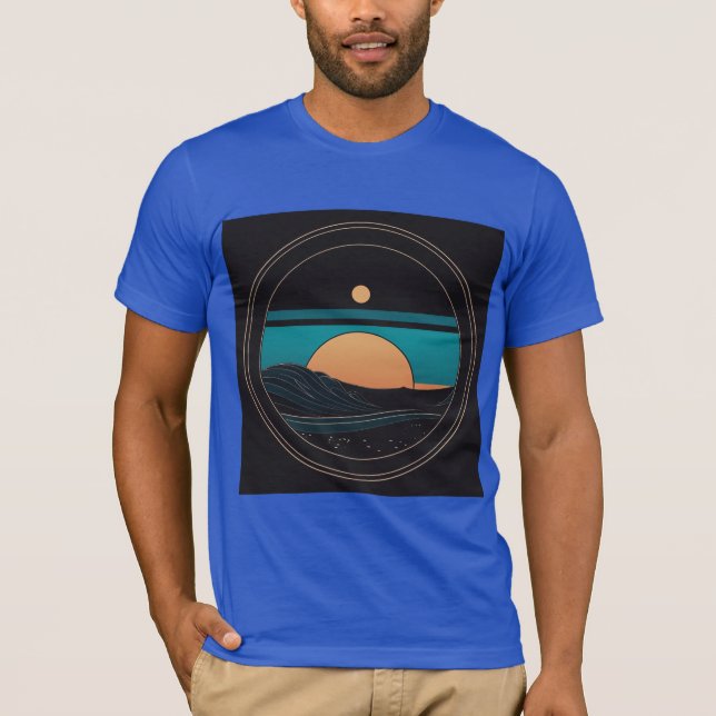 Montabeach Minimalist Ocean Wave Logo Design T-Shirt (Front)