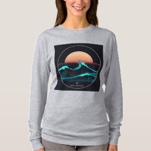 Montabeach Minimalist Ocean Wave Logo Design T-Shirt