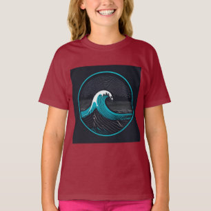 Montabeach Minimalist Ocean Wave Logo Design T-Shirt