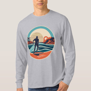 Montabeach Minimalist Ocean Wave Surfing Logo T-Shirt