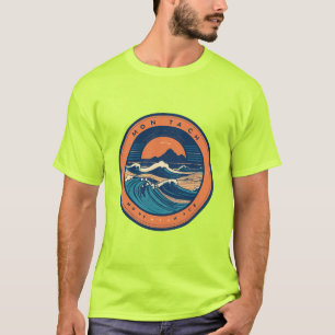 Montabeach Minimalist Ocean Wave Surfing Logo T-Shirt