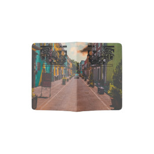 montage ink drawing - sports car the centerpiece. passport holder