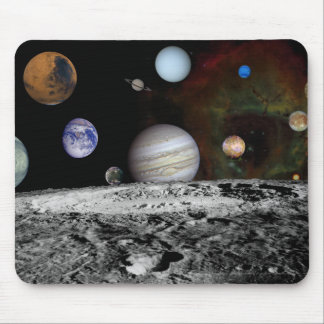 Montage of the planets and Jupiter's moons Mouse Pad
