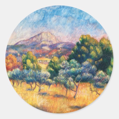 Montagne Sainte_Victoire Paysage Renoir Classic Round Sticker