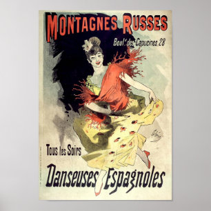 Montagnes Russes 1889 Vintage French Advertising Poster