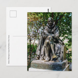 Montaigne statue at Square Paul Painleve in Paris Postcard