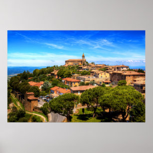 Montalcino town from the Fortress. Tuscany, Italy. Poster