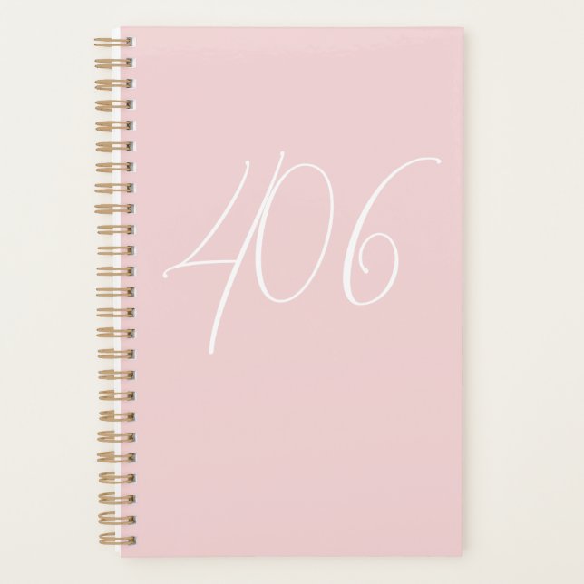 Montana 406 Pink With White Area Code Planner (Front)