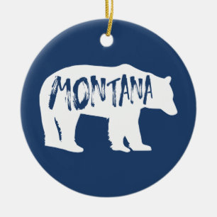 Montana Bear Ceramic Ornament