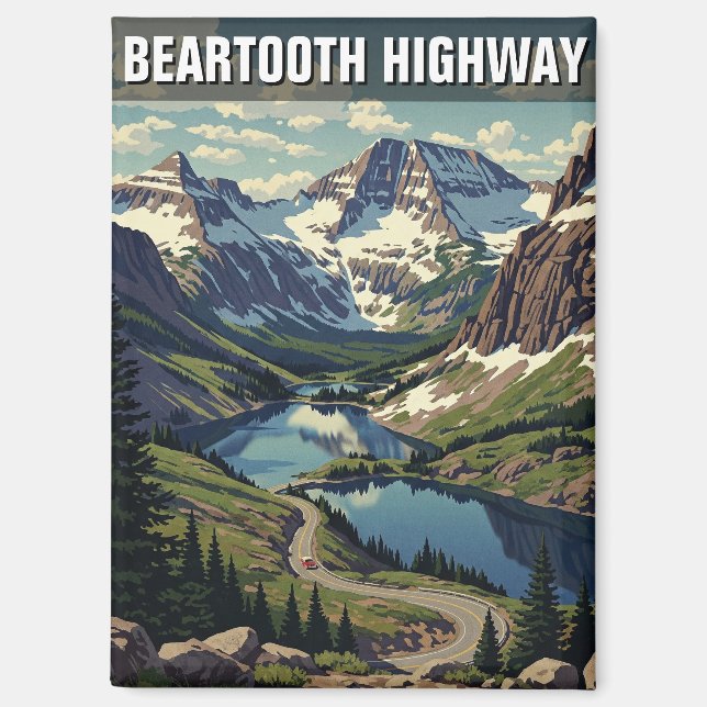 Montana Beartooth Highway travel Magnet (Front)