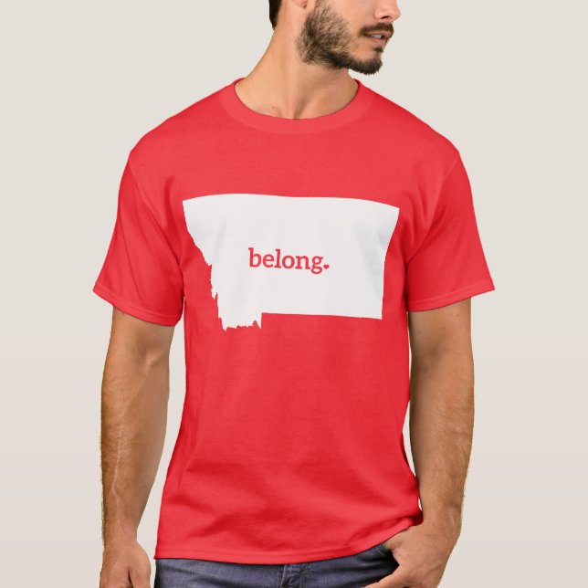 Montana Belong State Map T-Shirt (Front)