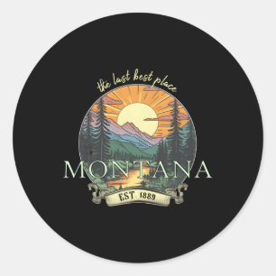 Montana Big Sky Country Mountains 3 Classic Round Sticker