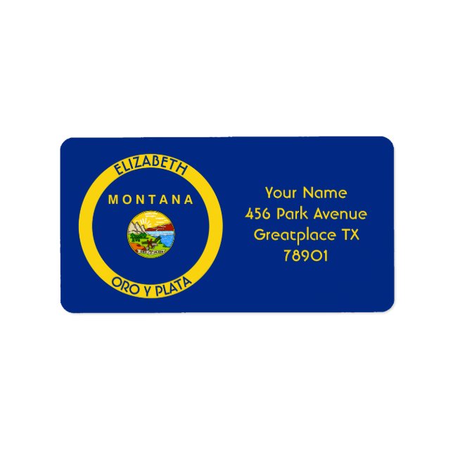 Montana Big Sky Country Personalized Flag Label (Front)