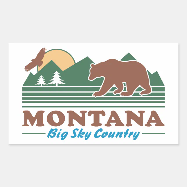 Montana Big Sky Country Rectangular Sticker | Zazzle