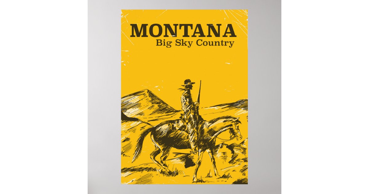 Montana Big sky Country vintage travel poster | Zazzle