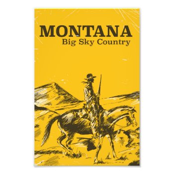 Montana Big Sky Country Vintage Travel Poster by bartonleclaydesign at Zazzle