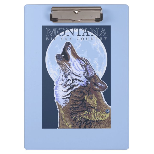 Montana -- Big Sky CountryHowling Wolf Clipboard (Front)
