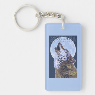 Montana -- Big Sky CountryHowling Wolf Keychain