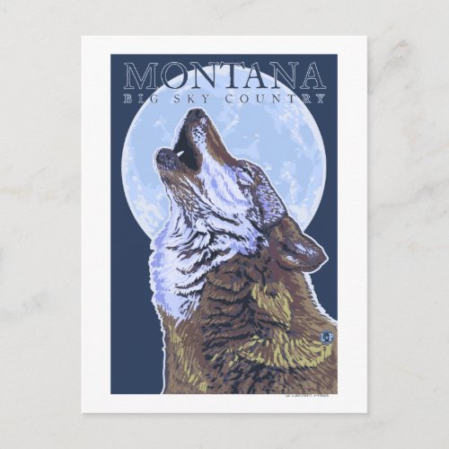 Montana __ Big Sky CountryHowling Wolf Postcard