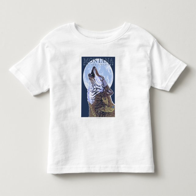 Montana -- Big Sky CountryHowling Wolf Toddler T-shirt (Front)
