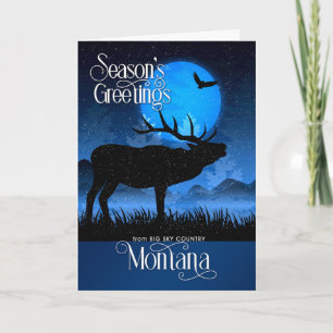 Montana Big Sky Season's Greetings Moose Holiday Card