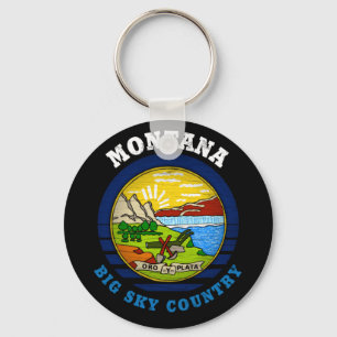 MONTANA BIG SKY STATE FLAG KEYCHAIN