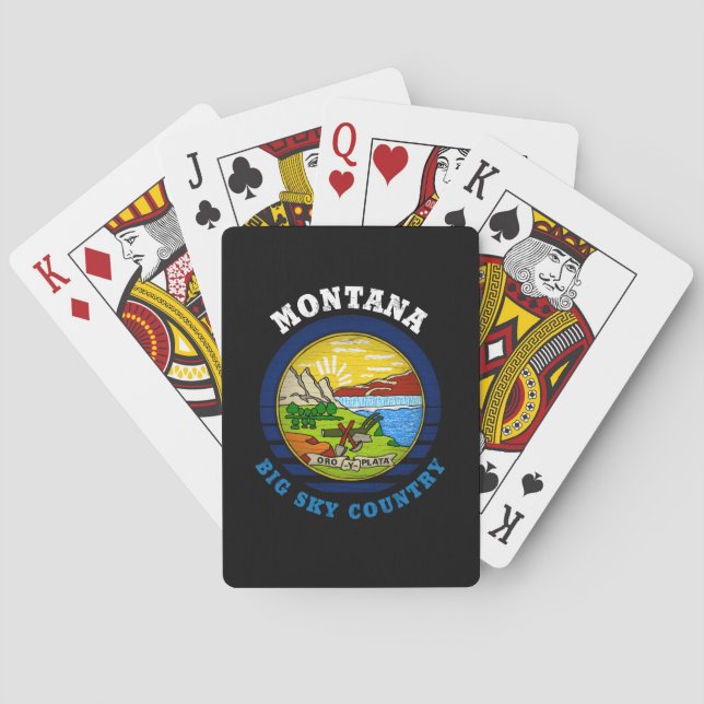 MONTANA BIG SKY STATE FLAG POKER CARDS (Back)