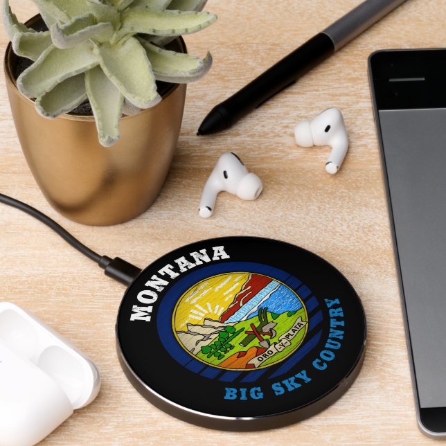 MONTANA BIG SKY STATE FLAG WIRELESS CHARGER  (Desk 2)
