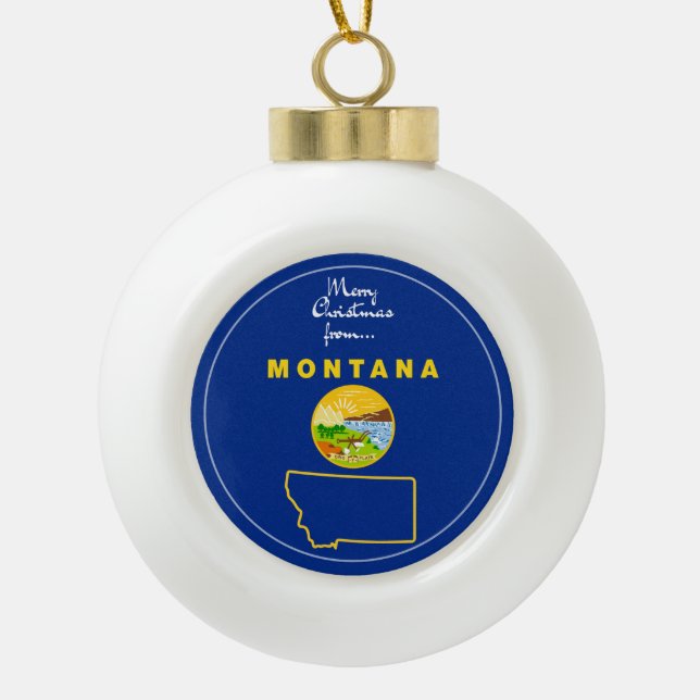 Montana - "Big Sky State Greetings" Ornament (Front)