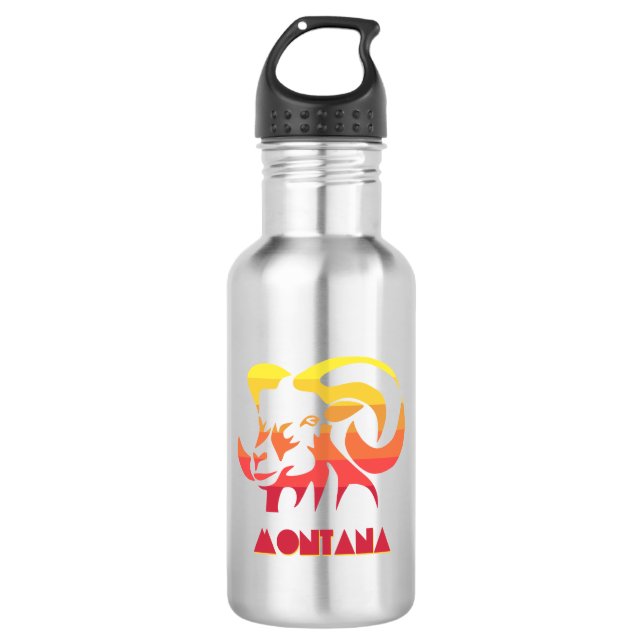 Montana Bighorn Stainless Steel Water Bottle (Front)