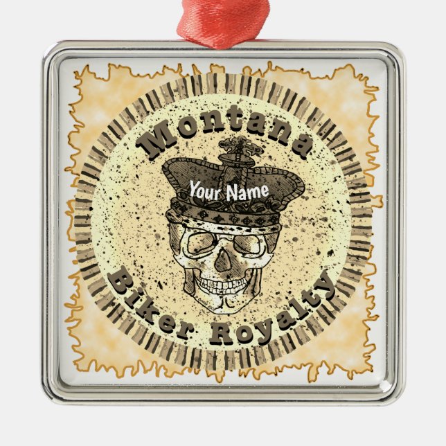 Montana Biker  Metal Ornament (Front)