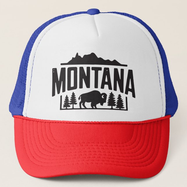 Montana Bison wilderness  Trucker Hat (Front)