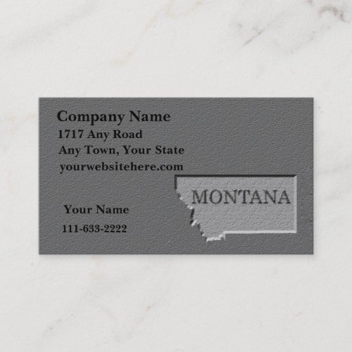 Montana Business card  carved stone look
