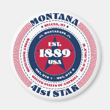 Montana Circle Typography Souvenir Magnet