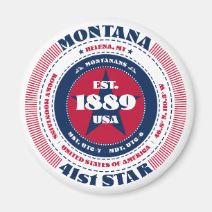 Montana Circle Typography Souvenir Magnet