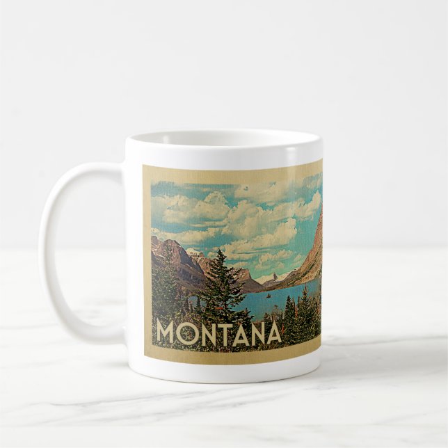 Montana Coffee Mug Glacier Park Vintage Travel (Left)
